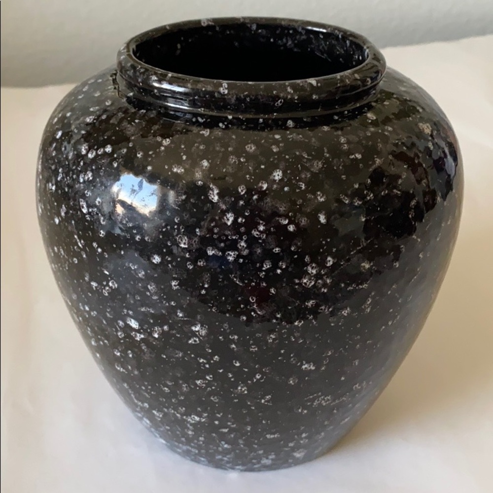 Mid Century Modern Black Speckle Vase West Germany